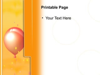 Printable Page Your Text Here 