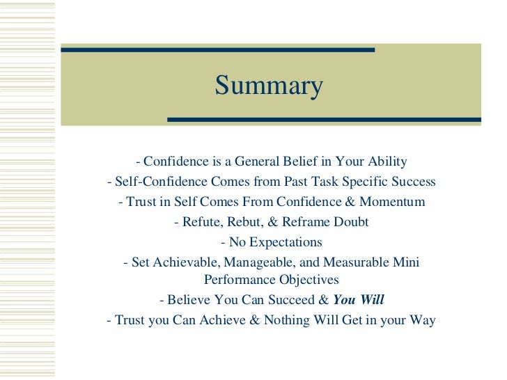 Essay on power of confidence