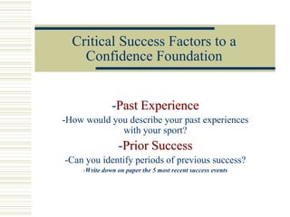Confidence: Mental Strategies to Think Like a Champion Athlete | PPT