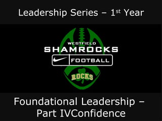 Leadership Series – 1st Year




Foundational Leadership –
    Part IVConfidence
 