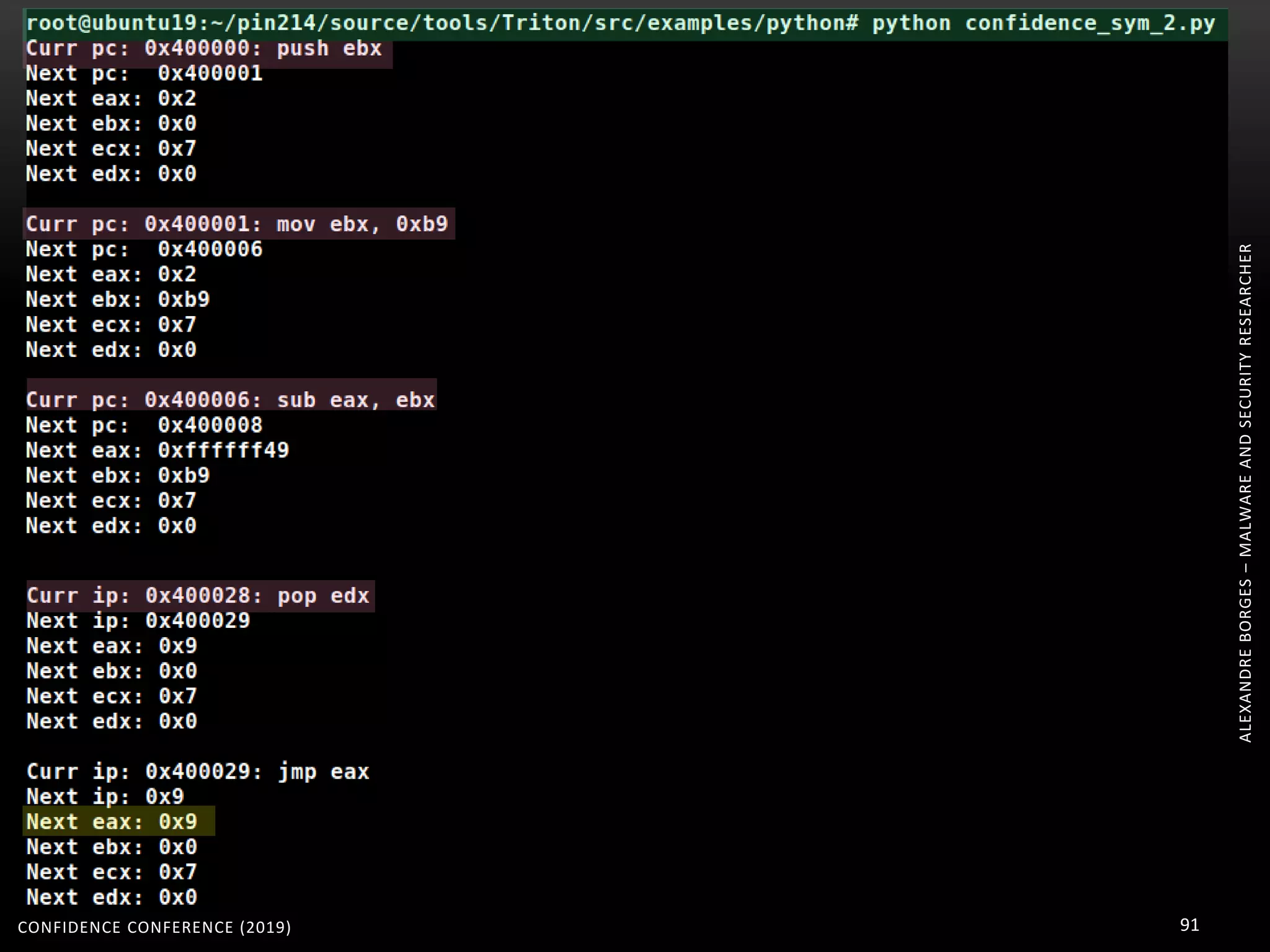 ALEXANDREBORGES–MALWAREANDSECURITYRESEARCHER
CONFIDENCE CONFERENCE (2019) 91
 