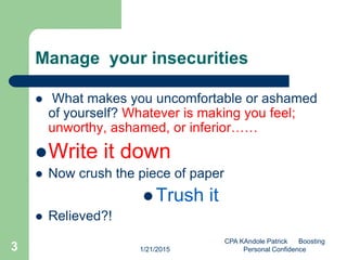 Managing Insecurity Confidence building revised edition | PDF