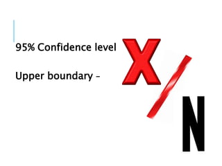 95% Confidence level
Upper boundary –
 