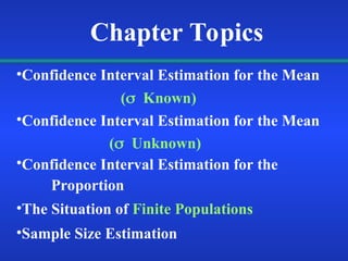 confidence interval for single population mean and proportion - Copy.ppt