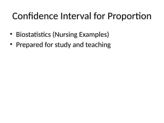 Understanding Confidence Intervals for Proportions in Nursing Research ...