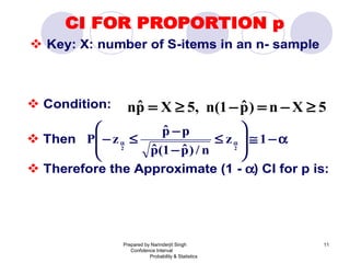 Confidence intervals (probabilty and statistics | PPT