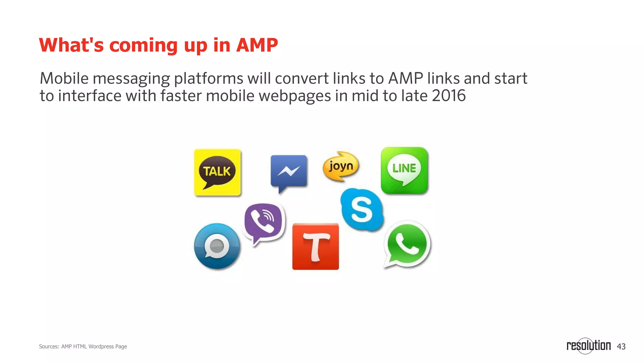43
What's coming up in AMP
Sources: AMP HTML Wordpress Page
 