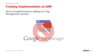 26
Tracking Implementation on AMP
Sources: Google Product Forum: Google Analytics
 