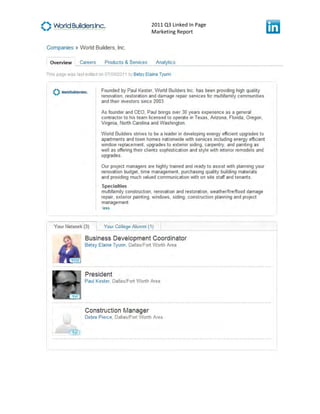 2011 Q3 Linked In Page
Marketing Report




                         12
 