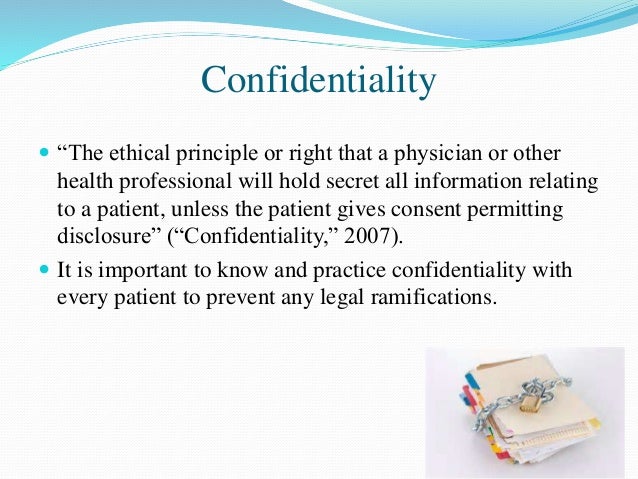 Confidentiality confidentiality