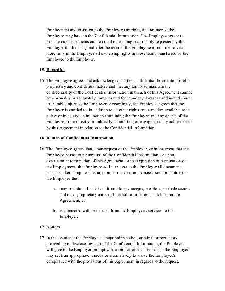 employee confidentiality agreement confidentiality agreement employee confidentiality agreement confidentiality agreement