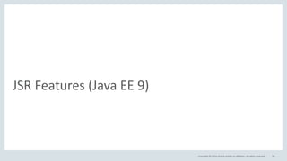 Copyright © 2016, Oracle and/or its affiliates. All rights reserved.
JSR Features (Java EE 9)
30
 