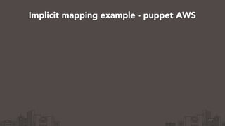 17
Implicit mapping example - puppet AWS
 