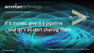 Accenture Architecture Services
If it moves, give it a pipeline
…and let’s all start sharing them
@markosrendell
 