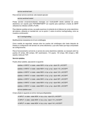 Configuración básica de sendmail | PDF