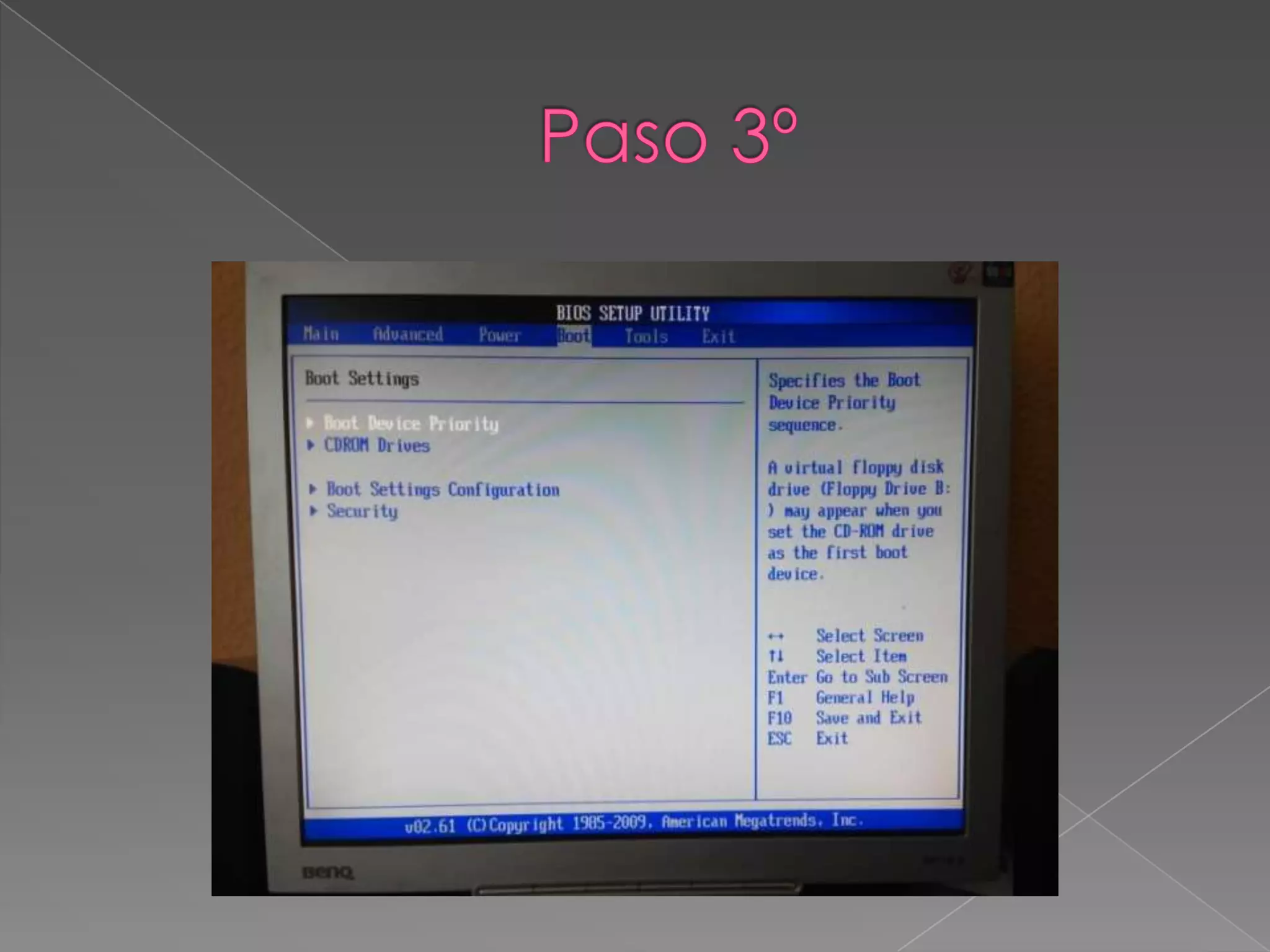 Configuración del boot
