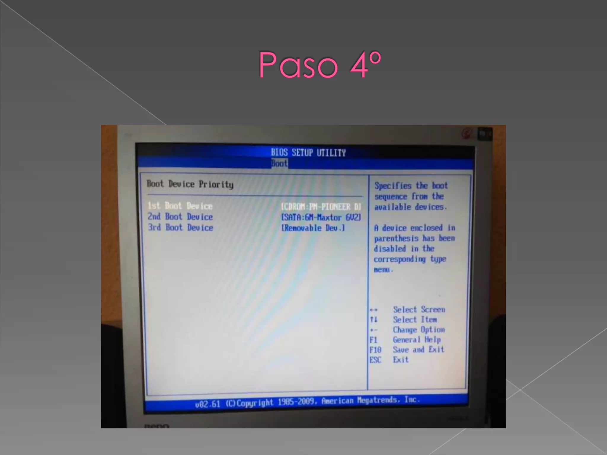 Configuración del boot