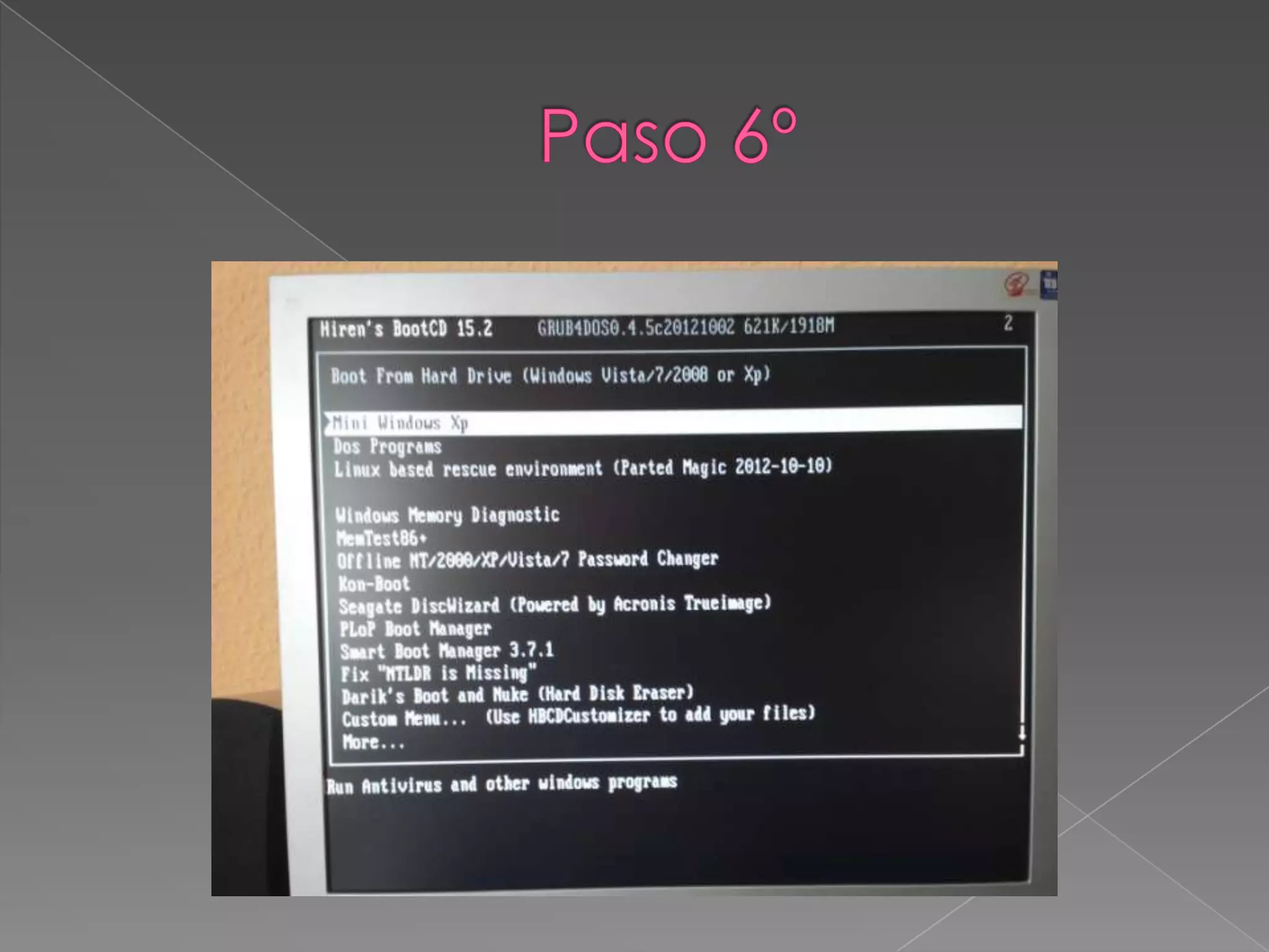 Configuración del boot