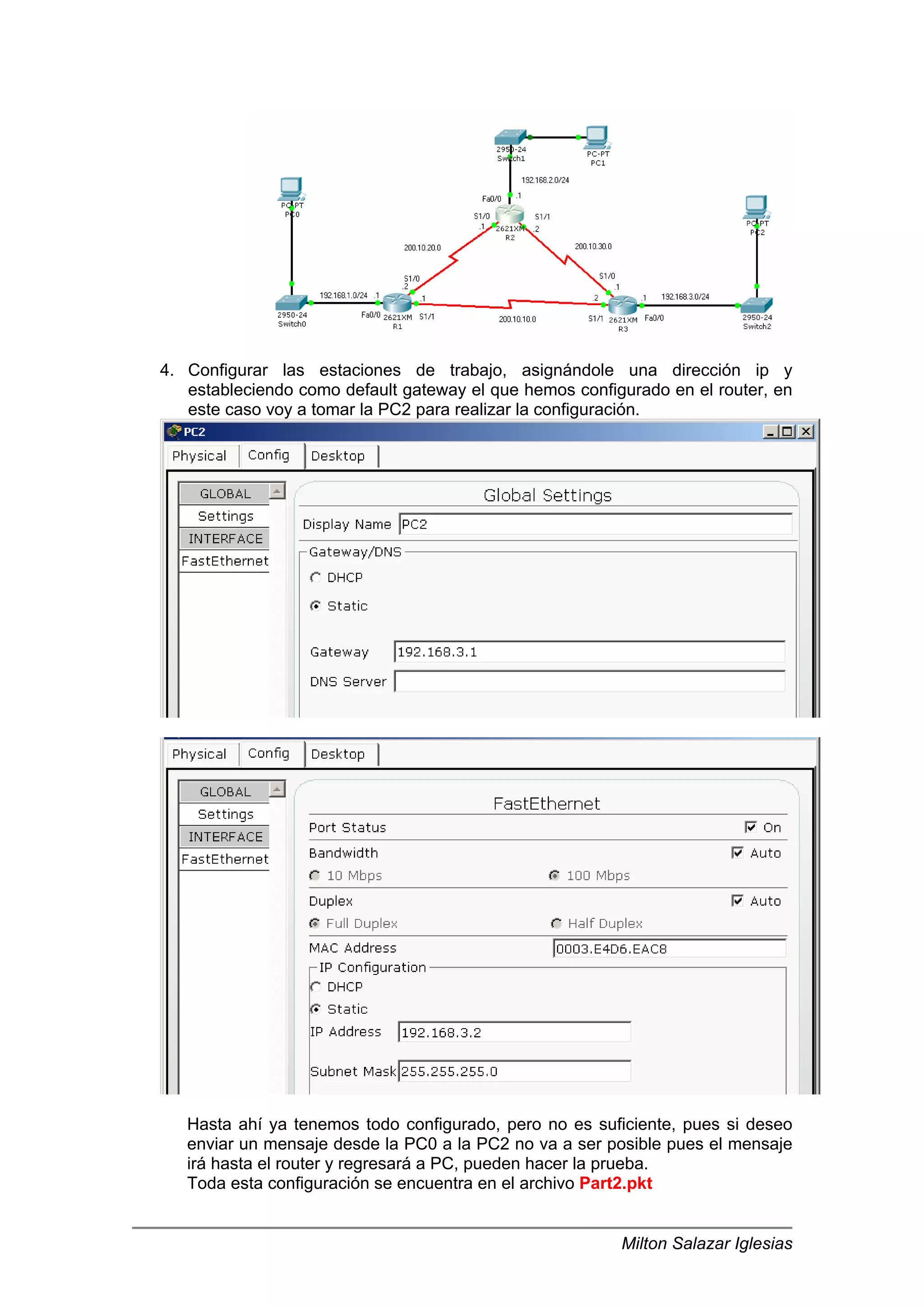 View of Configuracion red-packet-tracer con routers | PDF