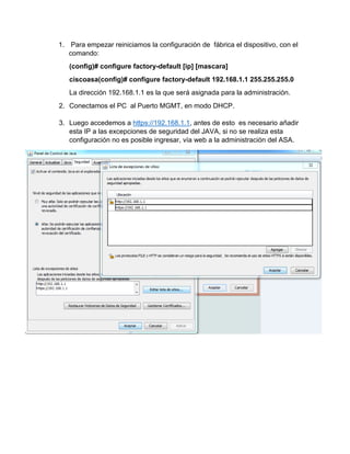 Configuración Firewall - CISCO ASA 5510 | PDF