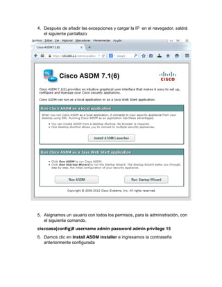 Configuración Firewall - CISCO ASA 5510 | PDF