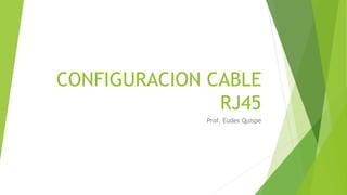 CONFIGURACION CABLE
RJ45
Prof. Eudes Quispe
 