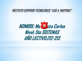 INSTITUTO SUPERIOR TECNOLOGICO “LUIS A. MARTINEZ”
 
