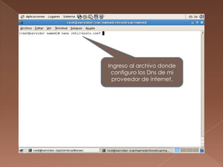 Ingreso al archivo donde configuro los Dns de mi proveedor de internet.