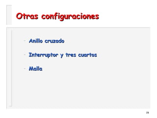28
Otras configuracionesOtras configuraciones
– Anillo cruzadoAnillo cruzado
– Interruptor y tres cuartosInterruptor y tres cuartos
– MallaMalla
 