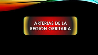 ARTERIAS DE LA
REGIÓN ORBITARIA
 