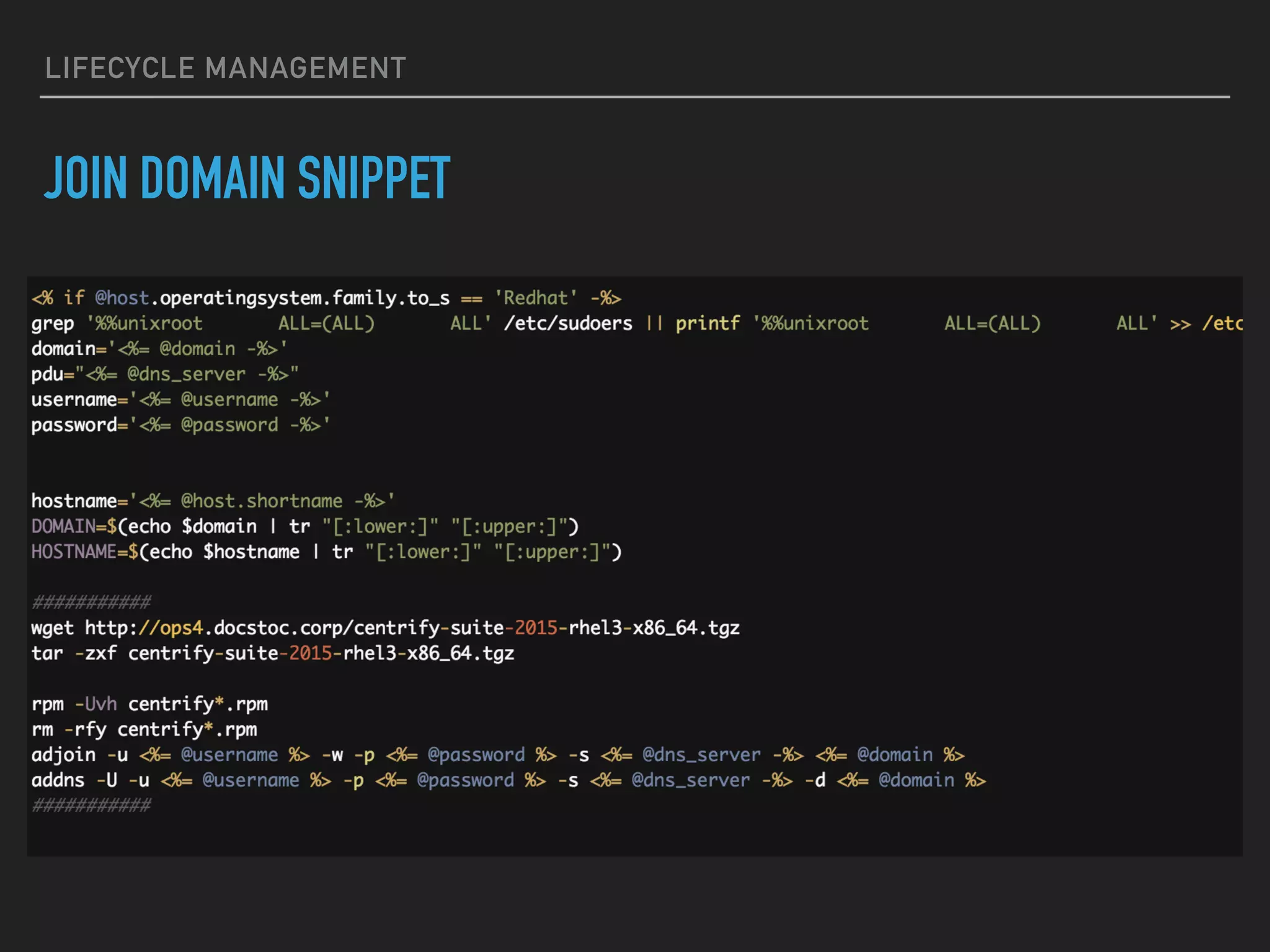 LIFECYCLE MANAGEMENT
HOST CONFIGURATION
30
 
