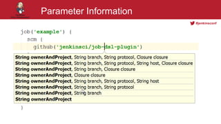 #jenkinsconf
Parameter Information
 
