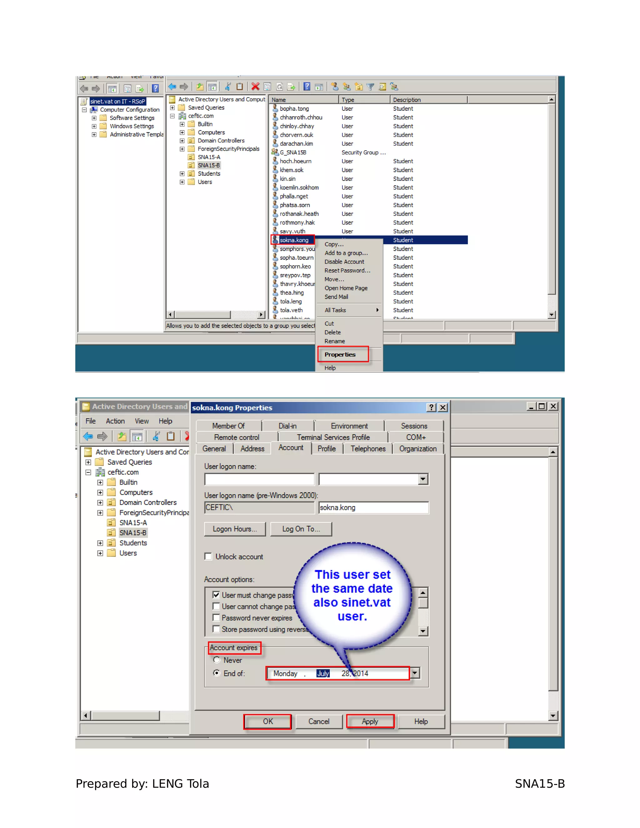 Prepared by: LENG Tola SNA15-B
 