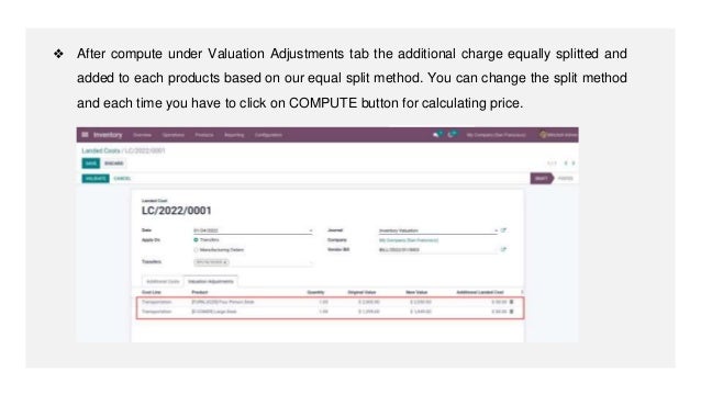 Configure Landed Costs in Odoo 15 | PPTX