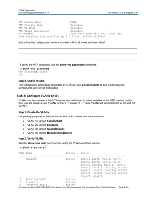 Configure vtp | PDF | Operating Systems | Computer Software and ...