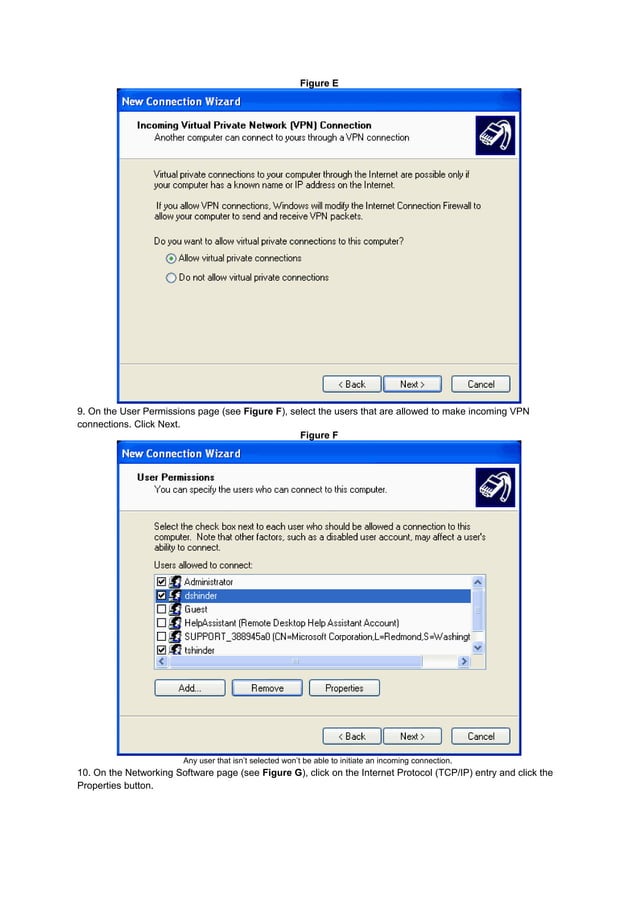 Configure windows xp professional to be a vpn server | PDF