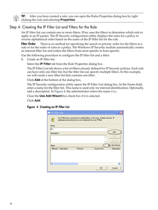 Configuring Microsoft Windows IP Security to Operate with HP ... | PDF