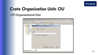 Crate Organization Units OU
IT Organizational Unit
57
Practical
 