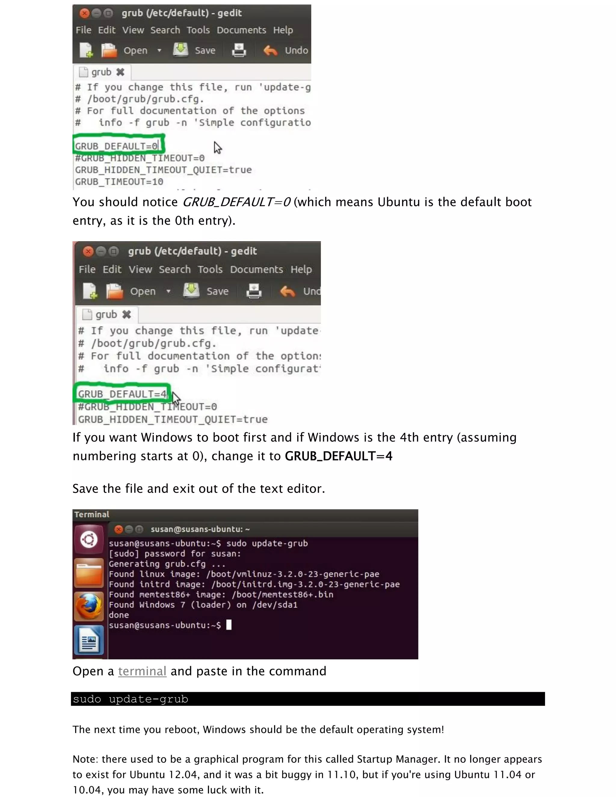 Configuring the boot menu in ubuntu | PDF