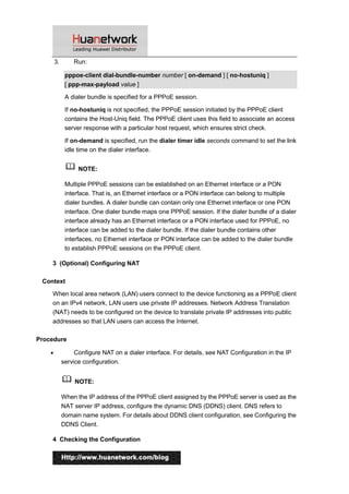 Configuring the Device as a PPPoE Client on Huawei AR1200 | DOC