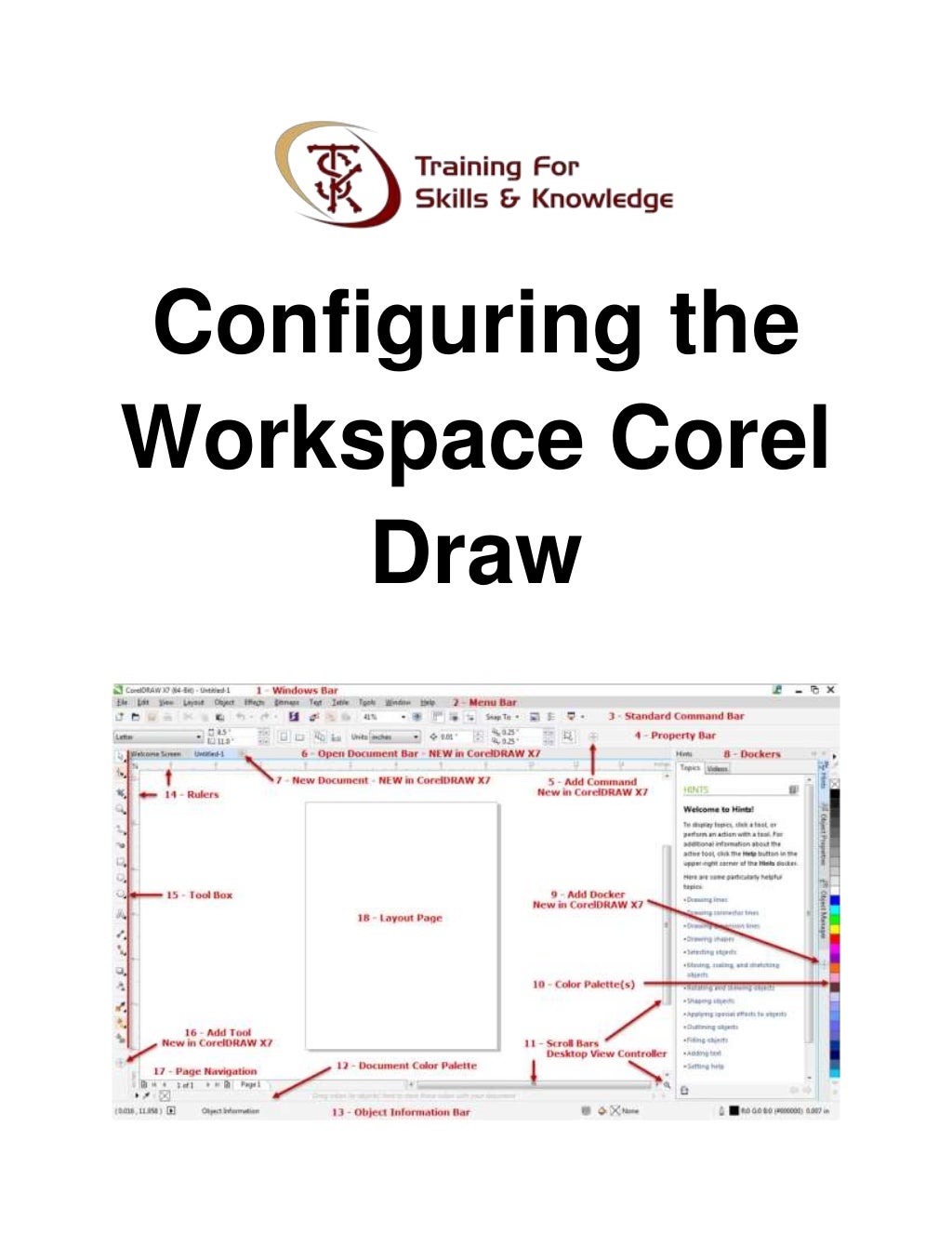 Configuring the workspace corel draw