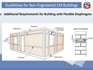 75
Guidelines for Non-Engineered CM Buildings
𝒄. Additional Requirements for Building with Flexible Diaphragms
 
