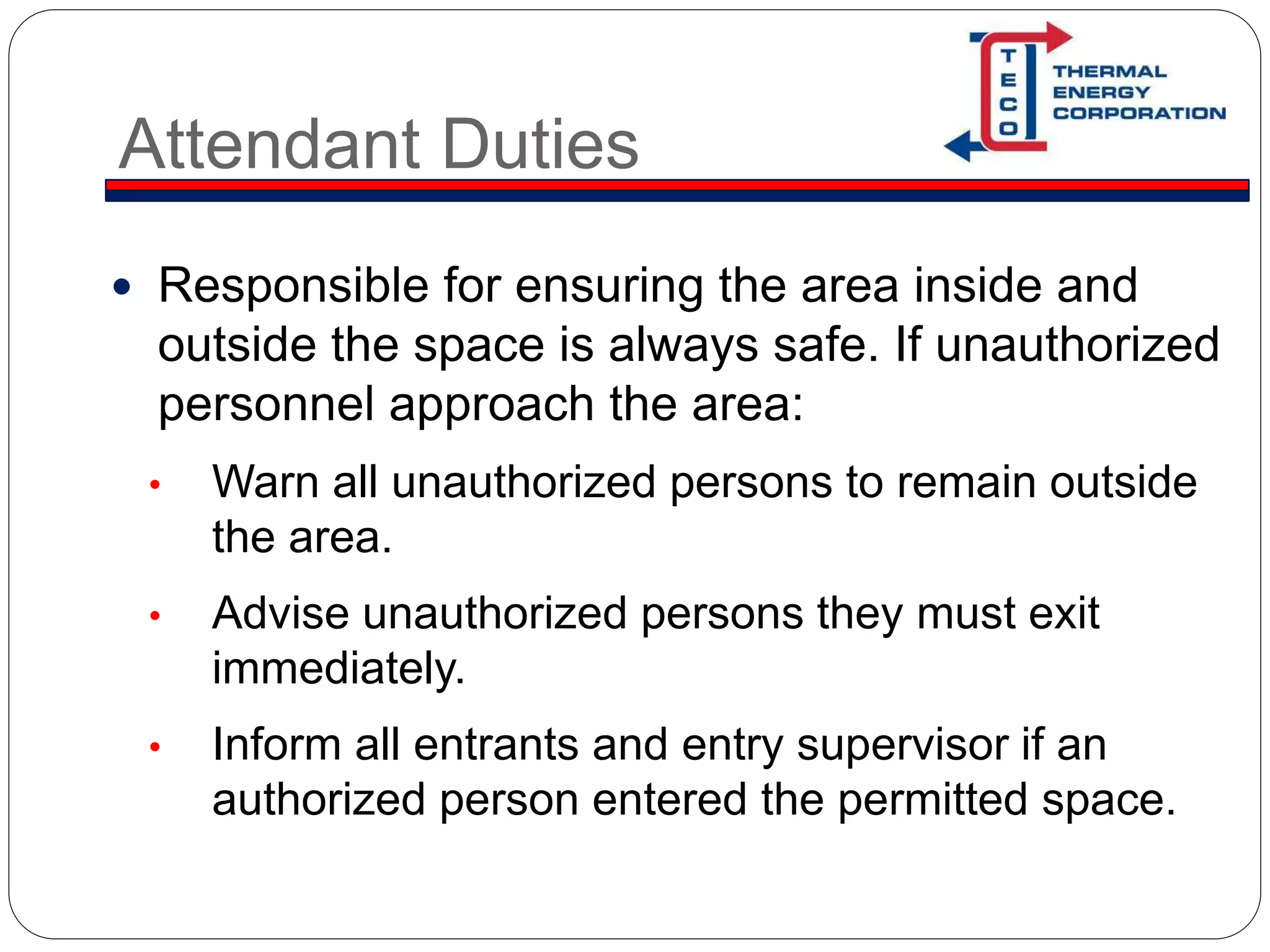 Confined Space Attendant and Entrant | PPT