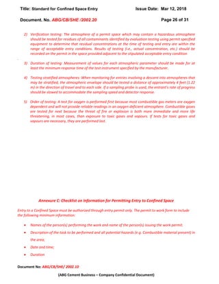 Confined space entry | PDF