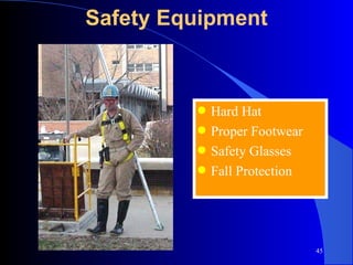 Safety Equipment Hard Hat Proper Footwear Safety Glasses Fall Protection 