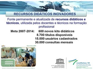Fonte permanente e atualizada de  recursos didáticos e técnicos , utilizada pelos docentes e técnicos na formação profissional RECURSOS DIDÁTICOS INOVADORES 