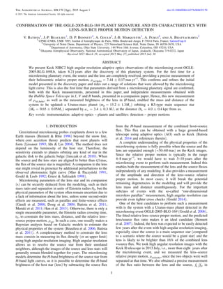 CONFIRMATION OF THE OGLE-2005-BLG-169 PLANET SIGNATURE AND ITS CHARACTERISTICS WITH
LENS–SOURCE PROPER MOTION DETECTION
V....