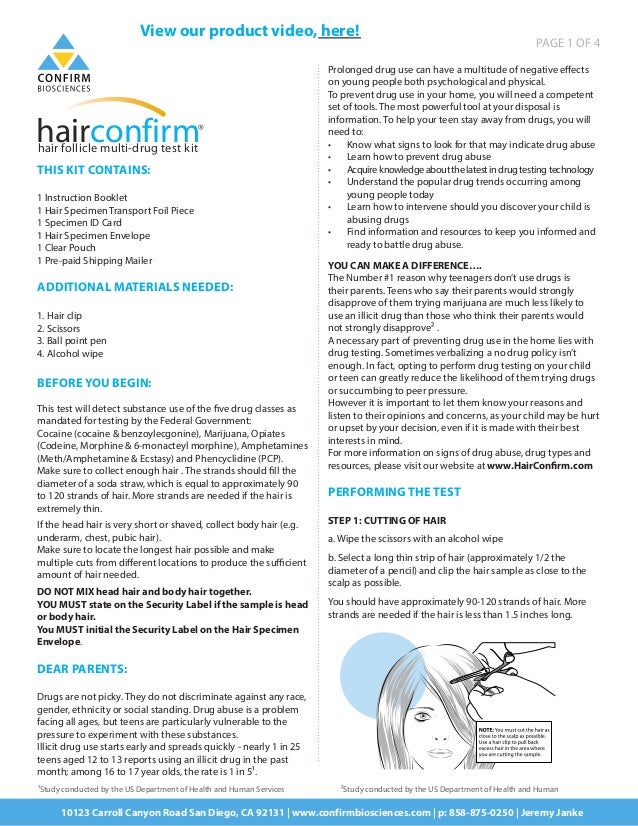 Confirm BioSciences HairConfirm Hair Follicle Drug Testing Kit