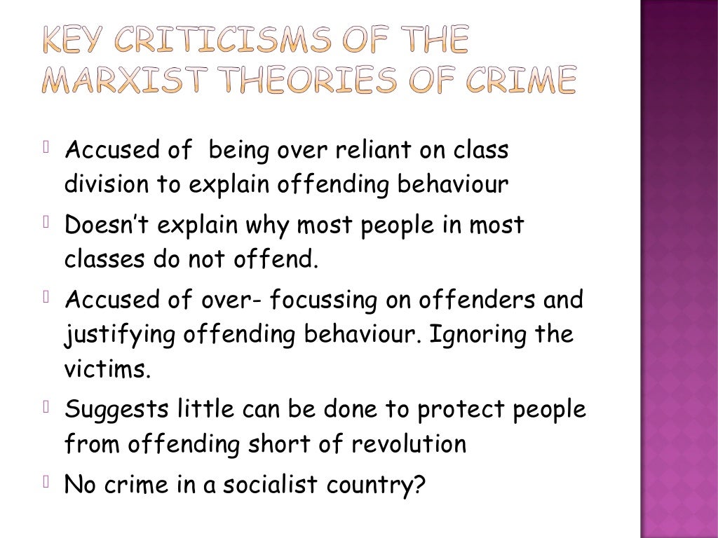 Conflict Marxist Theories Of Crime