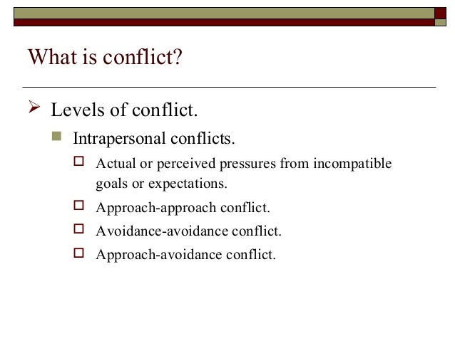what are the levels of conflict